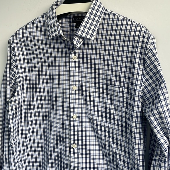 J. Crew Flex Thompson Flex Wrinkle Free Blue and White Shirt Large - Picture 11 of 17